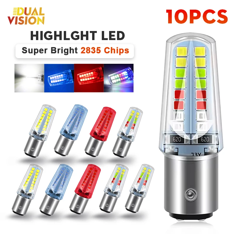 

10PCS Car Bulb 1157 BAY15D LED Brake Light Motorcycle Strobe LED Parking Tail Light Flashing Warning Reversing Turn Signal Light
