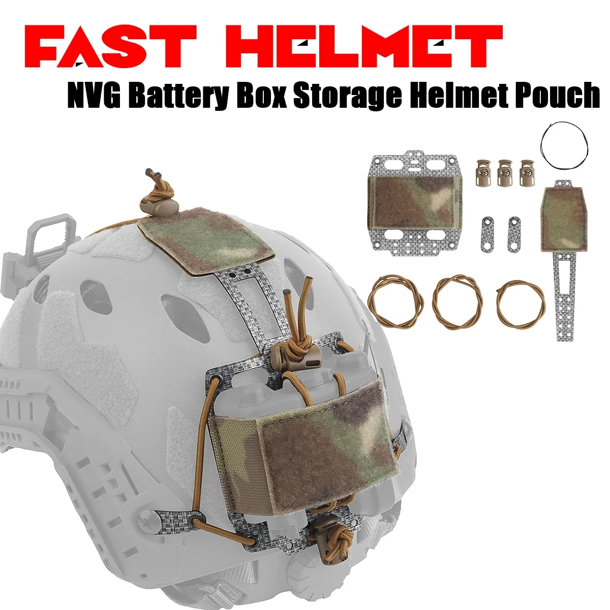 Tactical PVS31 NVG Battery Box Storage Helmet Pouch Fast Helmet Retention System Adjustable Paintball Airsoft Helmet Accessory