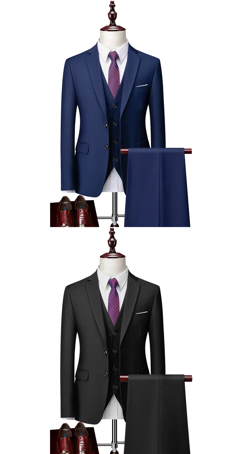Herren Formeller Slim Fit Smoking Anzug Männlicher Bräutigam Hochzeitsanzug Hochwertige Trauzeugen Luxus Kleidung Business Bankett Party Anzug – Detail 8