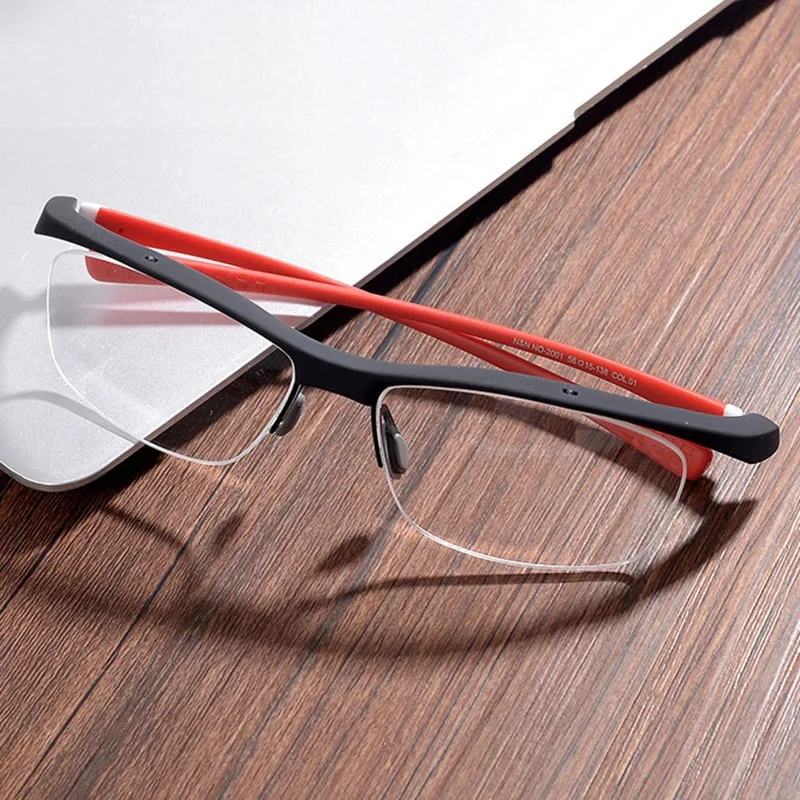 EYELUYAN Sports Men\'s Semi Rim Optical Eyeglass Frames High-quality TR90 Myopia Glasses Frame Prescription Eyewear