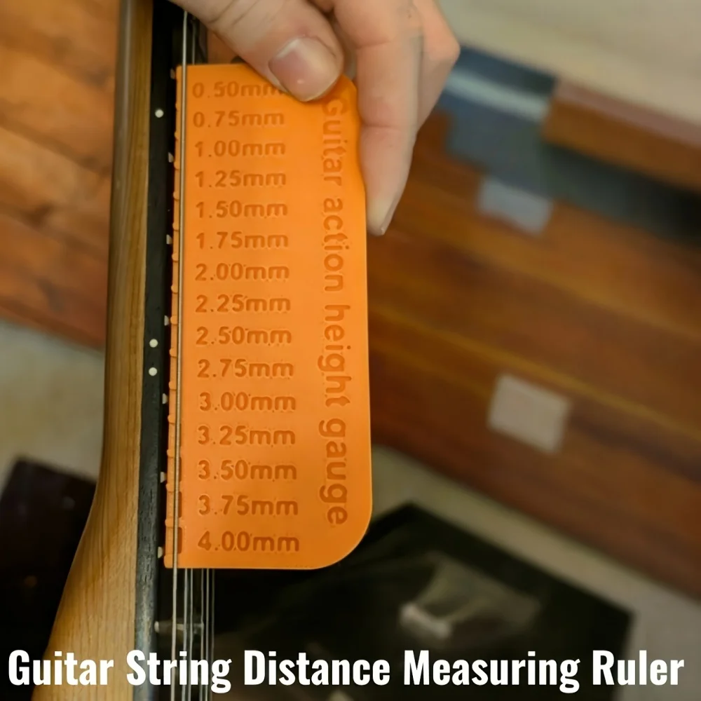 1pc Guitar Action Height Gauge 0.5-4.0mm String Action Ruler Luthier Tool for Guitar Setup & Maintenance