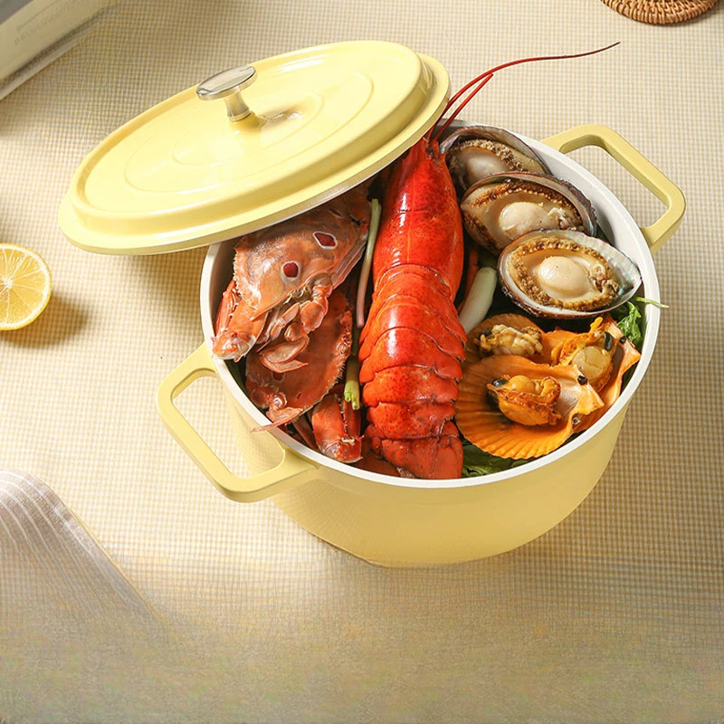 

Enamel Pot Does Not Stick To The Inner Wall Multiple Uses for Thermal Insulation Household Stew Pot Is Easy To Clean Cookware
