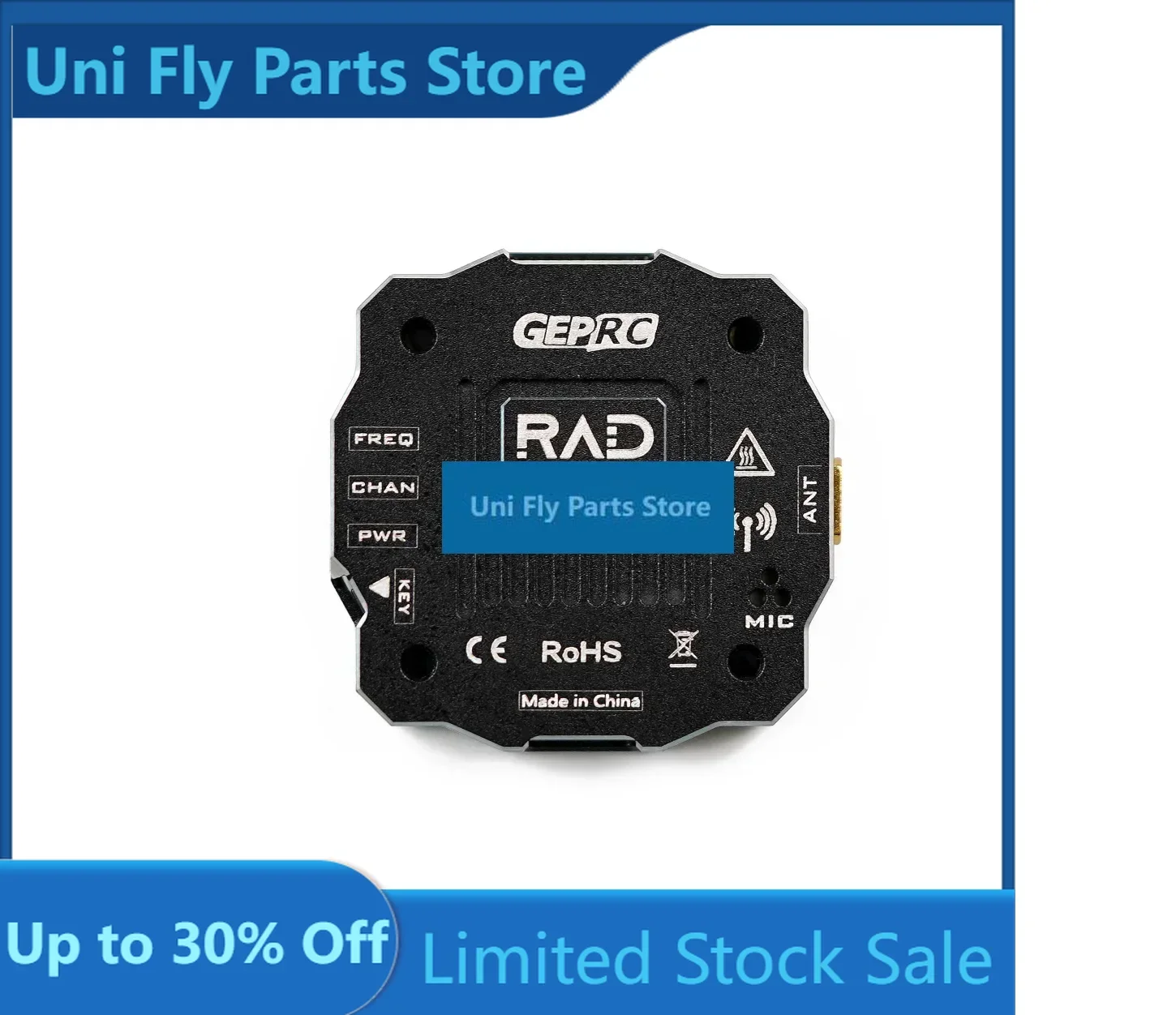 UniFly Compact GEPRC RAD MINI 1W VTX, Multi Power Modes IRC Tramp Control Mini FPV Racing VTX With Complete Cable Accessories