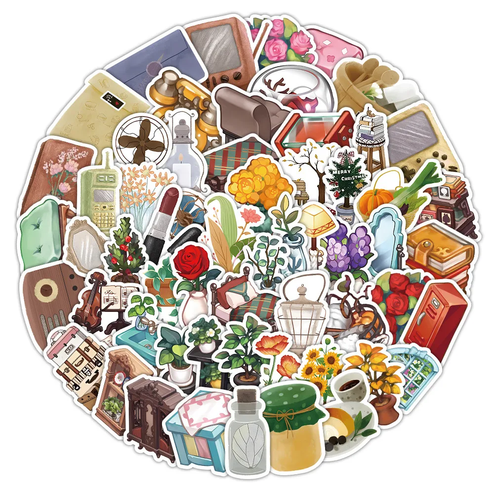 60 قطعة من ملصقات نمط جرلي الحلو الأصلية - شارات عنصر لطيفة للمجلات وحقائب الهواتف لمتجر ملصقات BulingBulingStickers #5