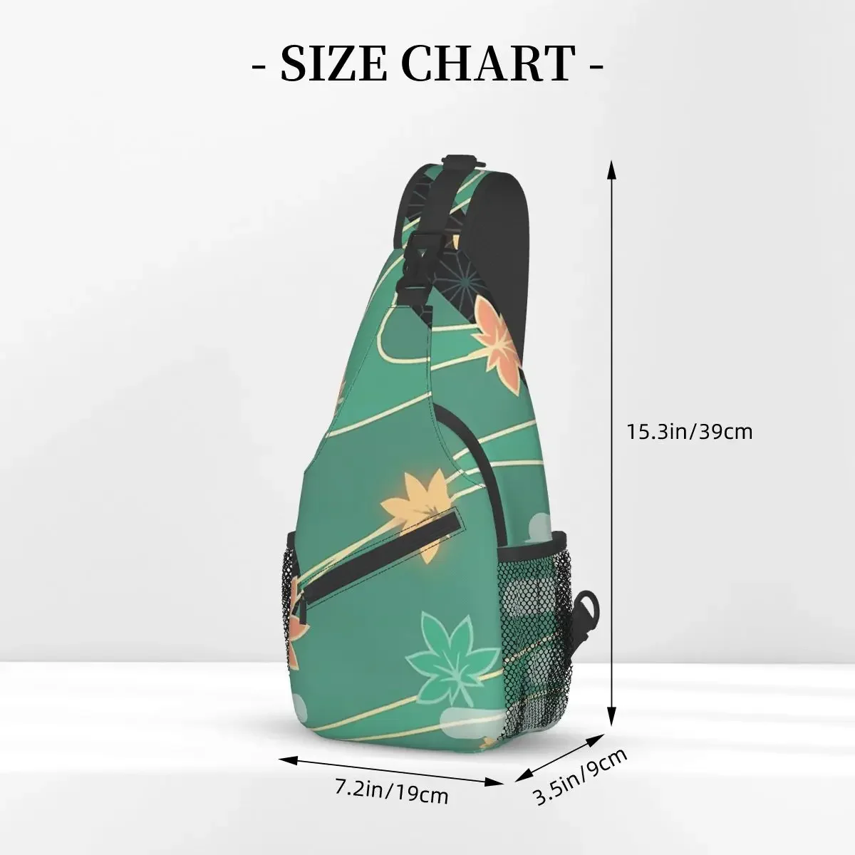 Kaedehara Kazuha Burst Pattern Crossbody Chest Bags Pockets Travel Pack Messenger Sports Teens Shoulder Bag Unisex