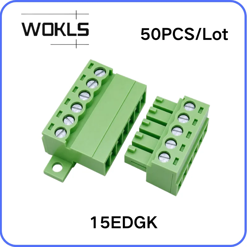 3.81mm Pitch KF15EDGKPM Screwless Plug-in Terminal Block, Wire-to-Wire Connector with Flange