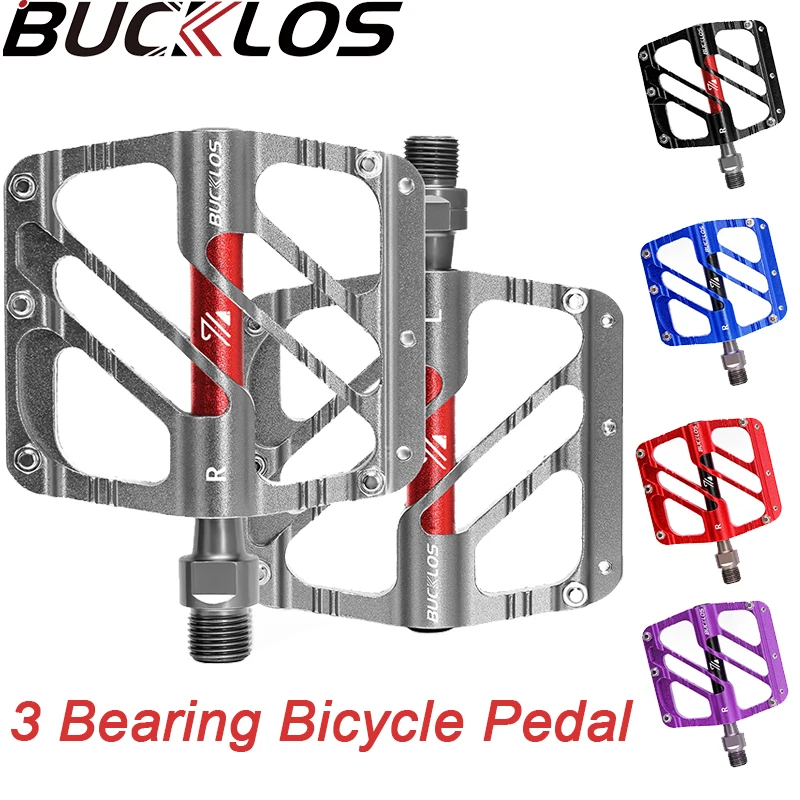 

BUCKLOS 3 Bearing MTB Pedals Road Mountain Bike Pedal High Strength Bicycle Platform Pedal Non-slip Bike Flat Pedals Bike Part