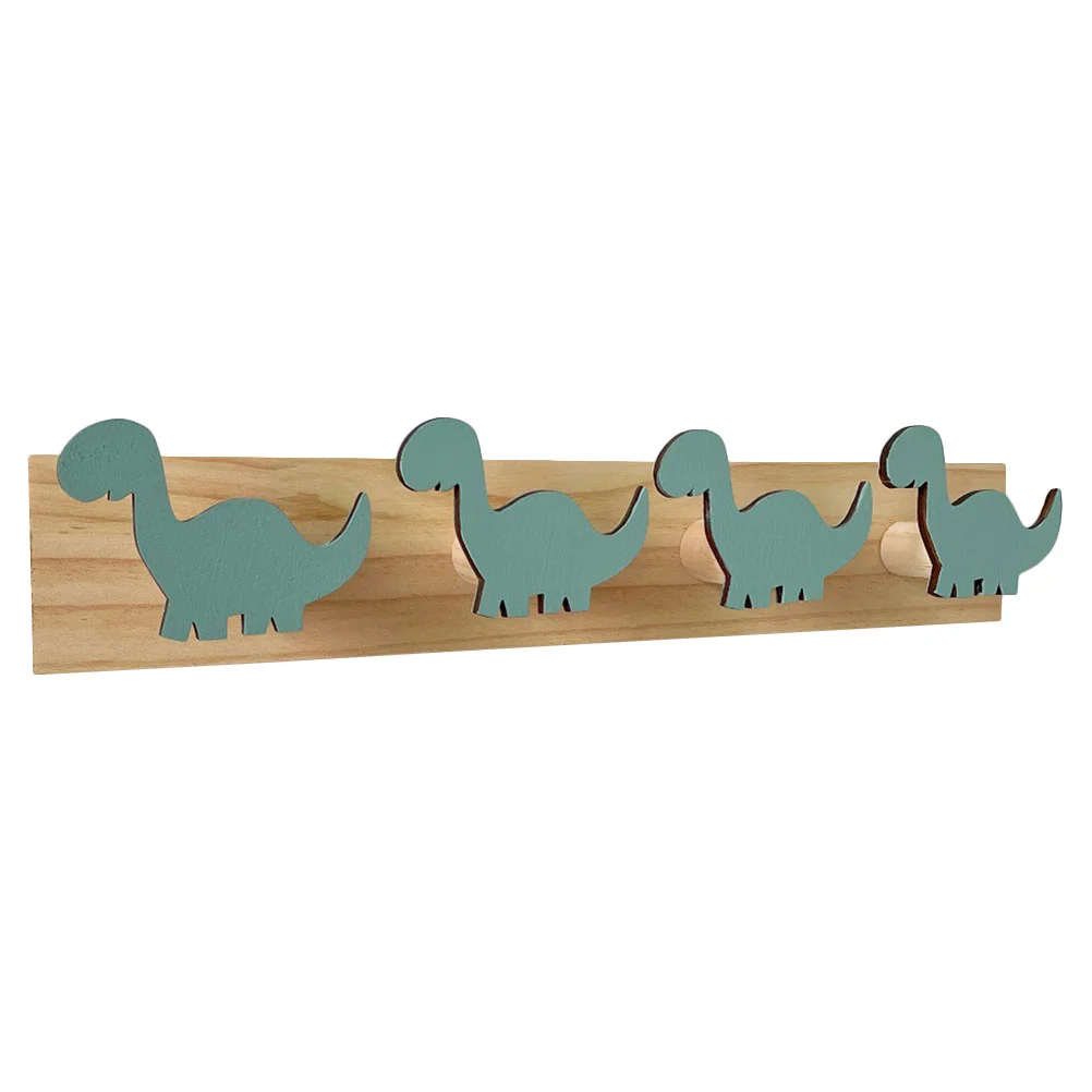 

Towel Dinosaur Hook Child Clothes Hanging Rack Door Wooden Three Coat Hooks Wall Wall-mounted
