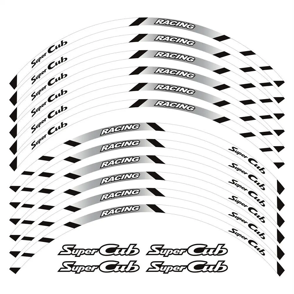 

For HONDA SUPER CUB C125 2018 2019 2020 2021 2022 2023 2024 17`` RIM Motorcycle Wheel Decals Tape Reflective Sticker