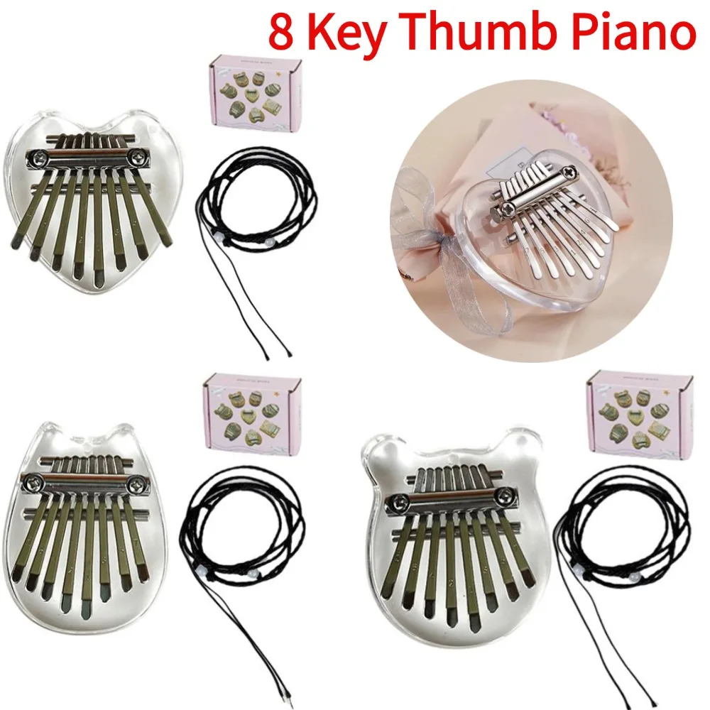 Mini-Kalimba-Daumenklavier mit 8 Tasten, 1 Packung, niedliches Instrument im Totoro-Stil, tragbar, exquisites Daumenklavier für Anfänger, Kinder und Erwachsene