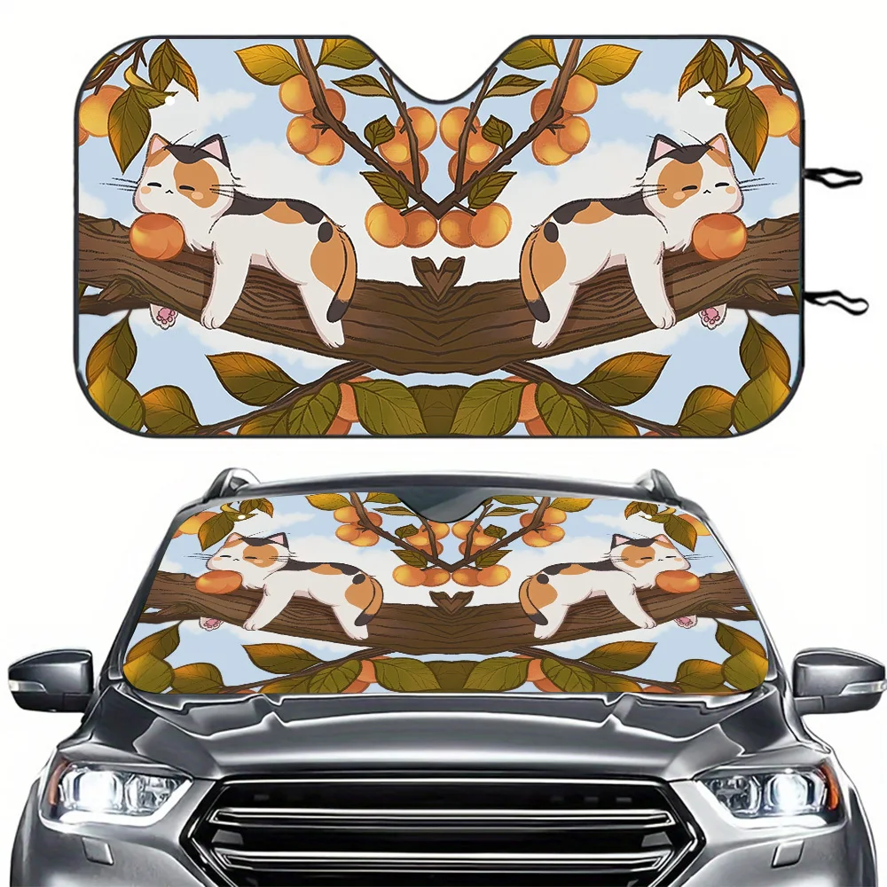 Fascinating Creatures 1pc, Vehicle Windshield Sunshade, 57.09×27.56 Inches, Rollable, Made Of Polyester Fiber, Collapsible, Suit