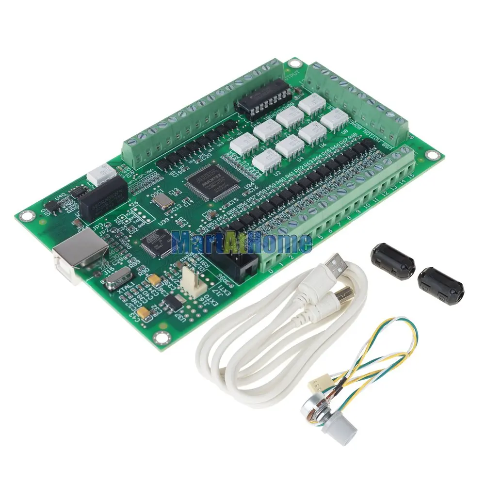 Upgraded 3 / 4 Axis CNC Mach3 USB Breakout Board Motion Control Card AKZ250-USB2(B) 200KHz High-speed Optocouplers Support MPG