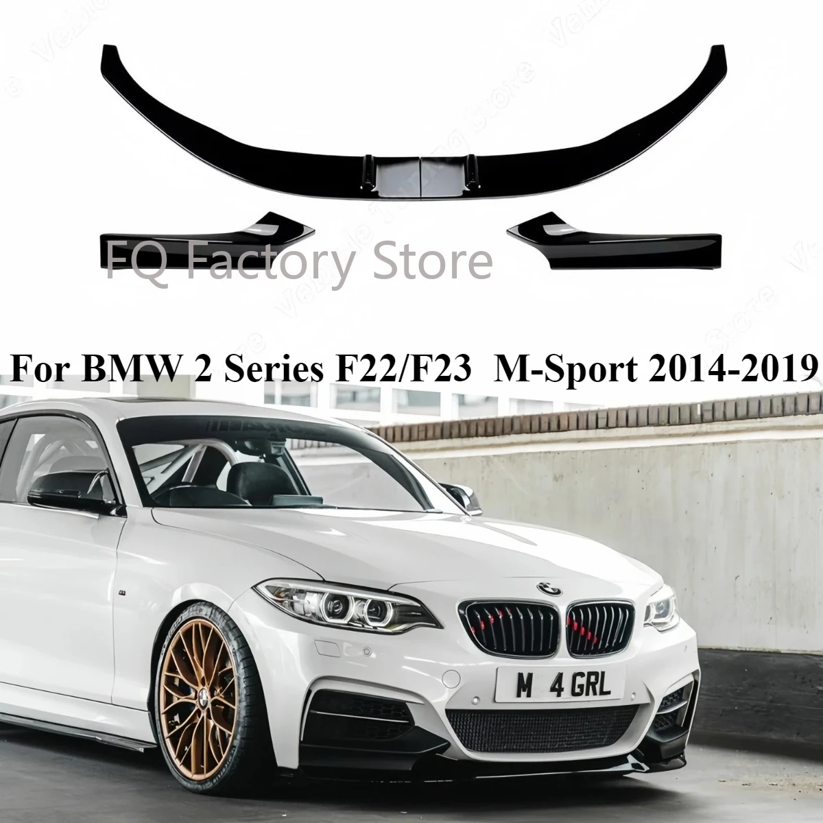 

Для BMW 2 серии F22 F23 220i 220d 230i M240i M Sport 2015-2019 передний бампер, разделитель губ, диффузор, передний объемный спойлер, защита