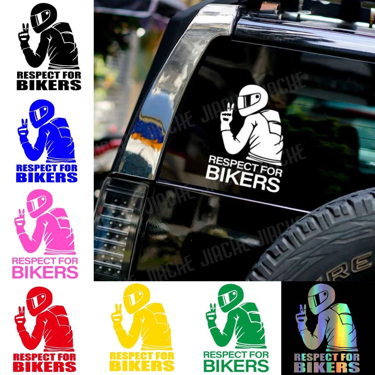 10 colors Respect Biker Sticker For On Car Motorcycle Vinyl 3D Stickers Motorcycle Vinyl 3D Stickers Decals Moto Sticker 15x11CM