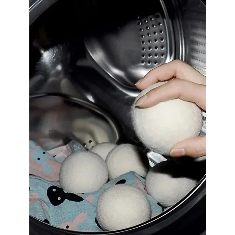 1/6 Pcs Wool Dryer Balls  Lint Rollers Anti-tangle Anti-wrinkle Fluffy Static-free Drying Balls for Tumble Dryers