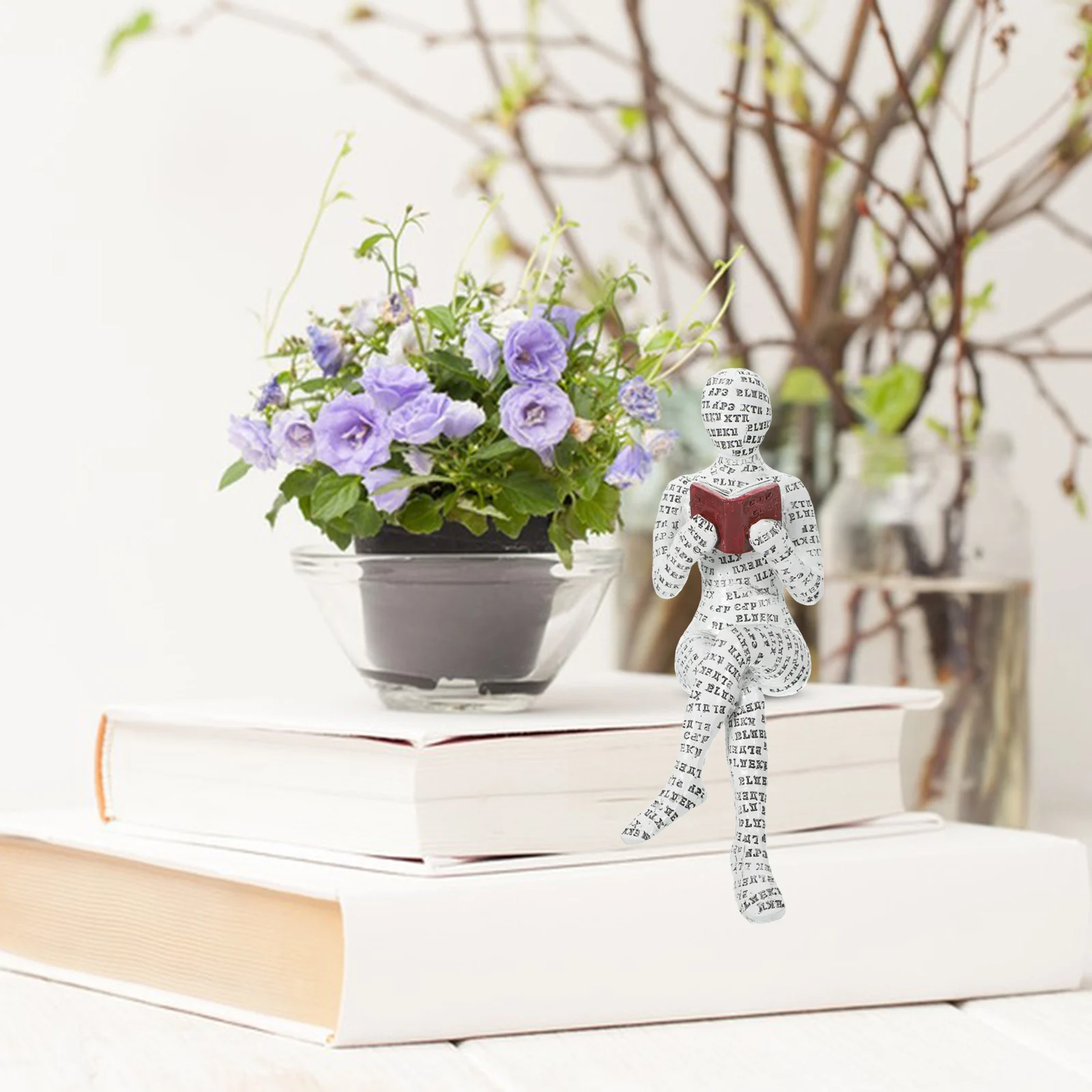 

Reading Women Decoration Resin Woman Decorative Figurines Small for Shelves