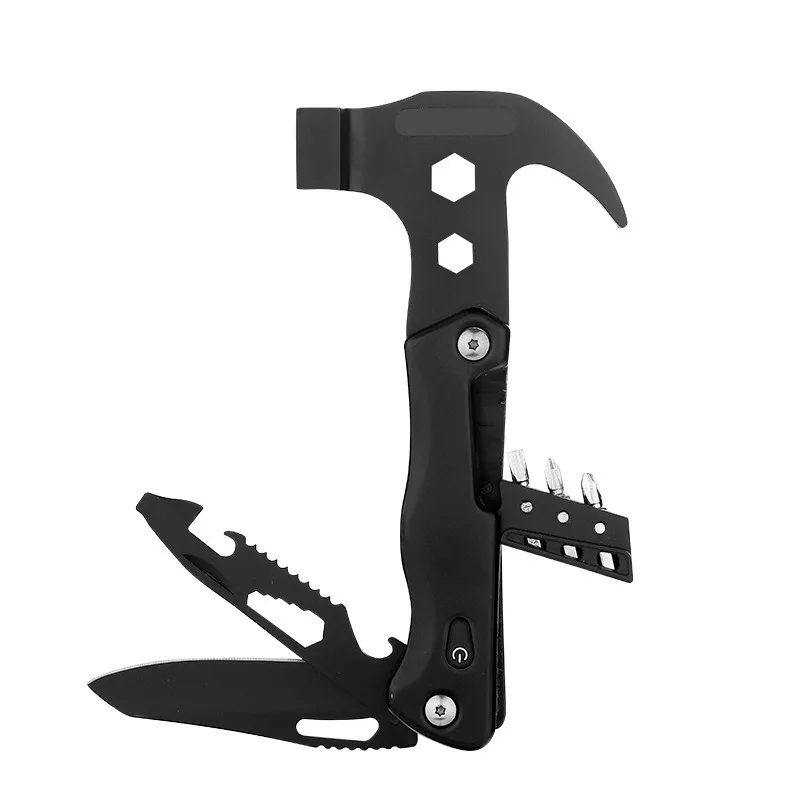 Outdoor multifunctional hammer stainless steel Tools with knives and screws Portable tools