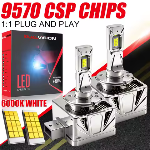 2PCS D1S D3S Headlights D Series D8S D1R D3R LED Canbus 30PCS 9570 CSP Auto LED Lamps Copper Tube Car Lights 6000K 12V Plug&amp;Play