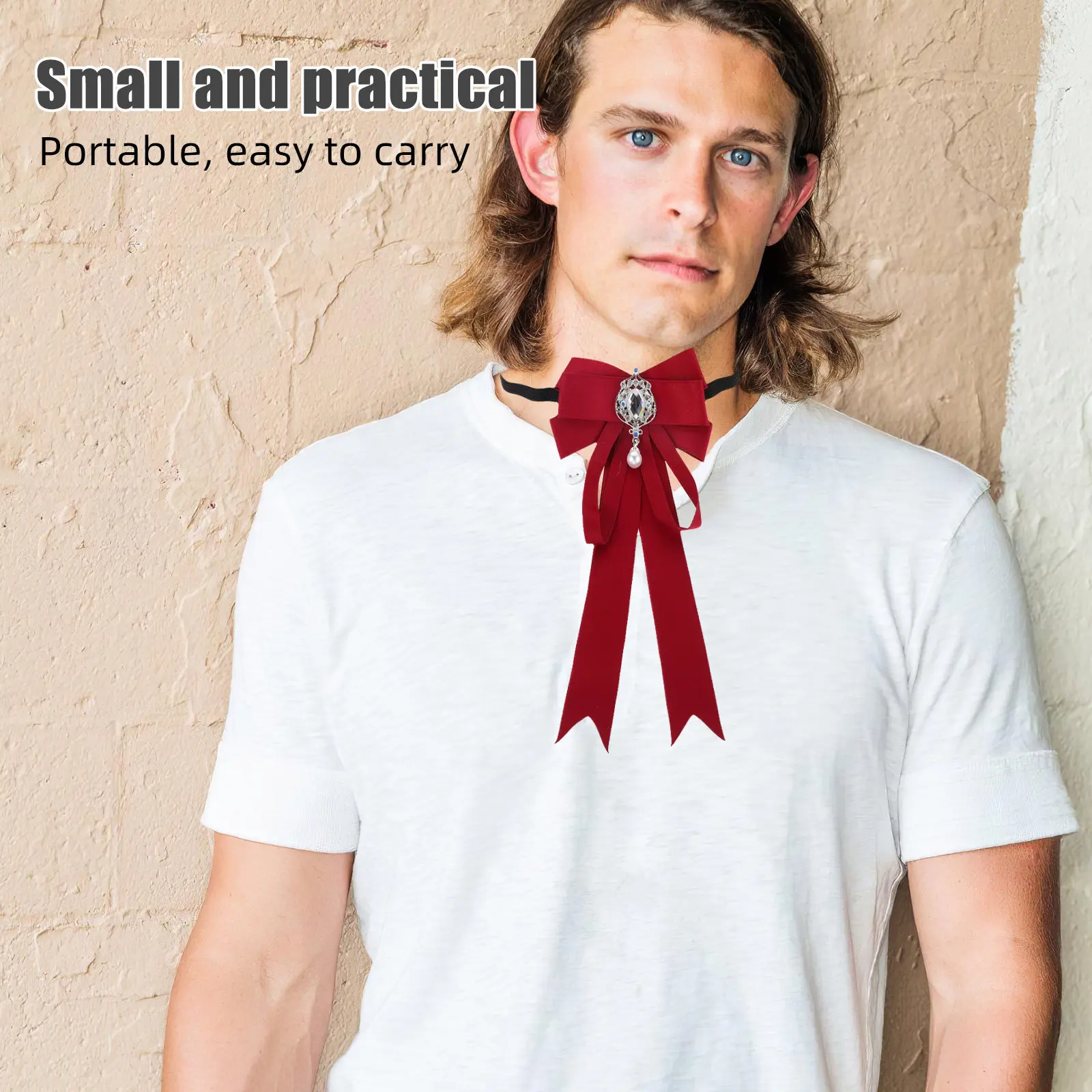 

Регулируемый галстук-бабочка с кристаллами, классический однотонный, для свадьбы, костюма, вечеринки, униформы, смокинга