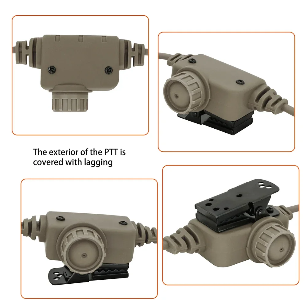 Adaptador de auriculares tácticos Ptt U94 Ptt, enchufe de 6 pines para PRC148 / PRC 152, auriculares militares Airsoft COMTAC para tiro y caza