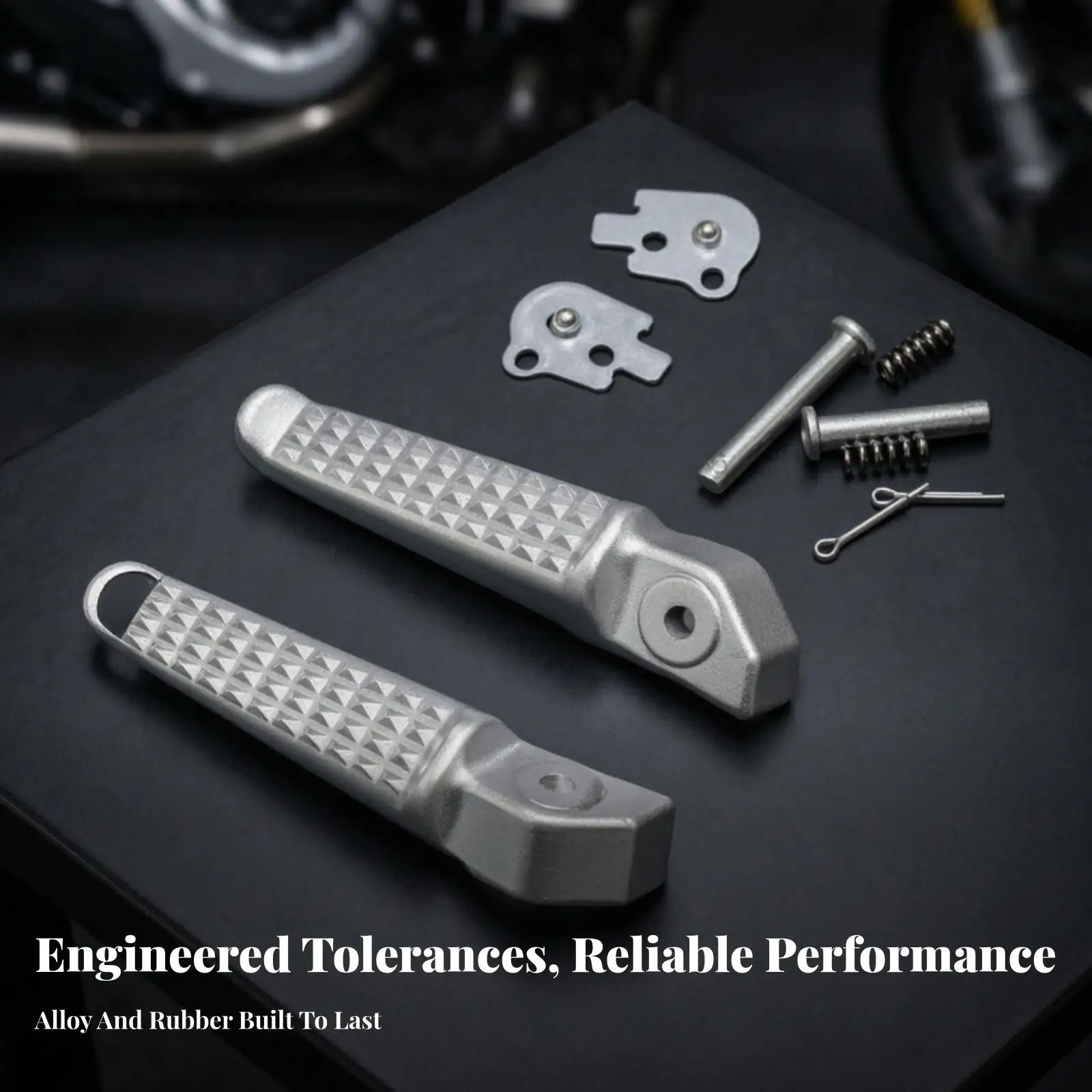 Rear Foot Pegs with Installation Hardware Foldable Rear Passenger Foot Pegs Aluminum Universal for Motorcyclists