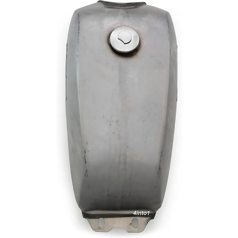 3.2 Gallon Raw Steel Motorcycle Fuel Tank, 12L Capacity