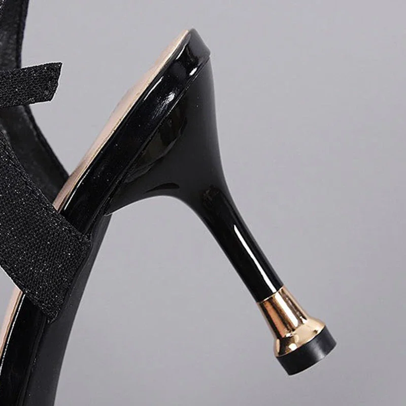 2024 Women 5cm 7cm High Heels Fashion Nightclub Pumps Female Diamond Flower Buckle Stiletto Lady Sexy Metal Buckle Strap Sandals