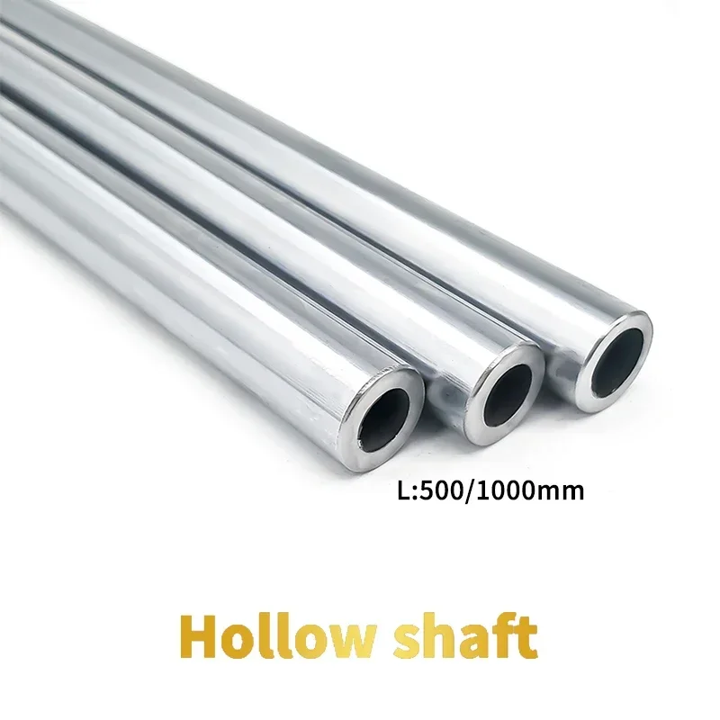 2PCS OD10mm 12mm 16mm 20mm 25mm Hollow Linear Shaft Chrome-Plated Hard Shaft Guide Rail 500/1000mm