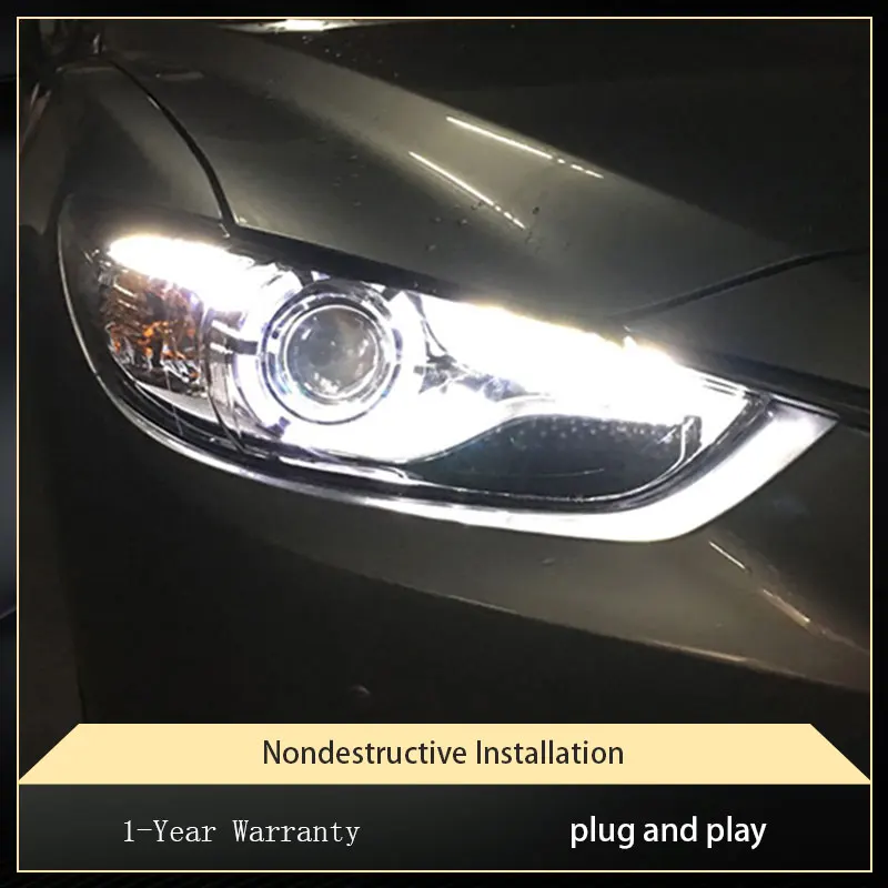 

Автомобильные фары для Mazda 6 Atenza Mazda6 2014-2019, светодиодные фары DRL, линза проектора, указатель поворота, автомобильные аксессуары