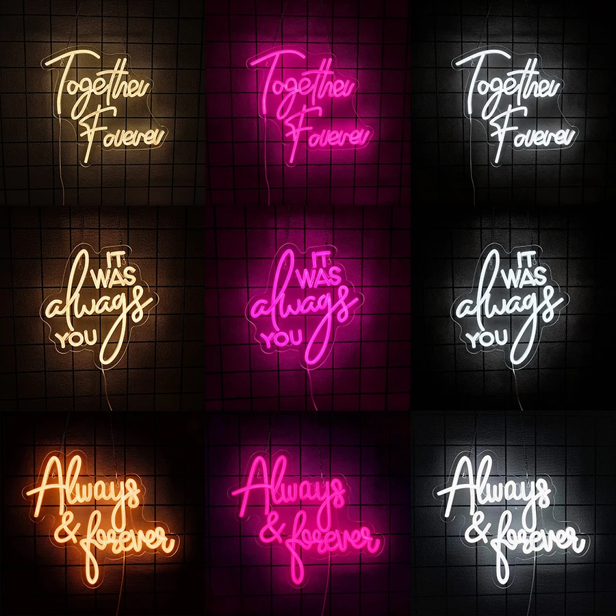 Together Forever Neon Signs For Wedding Wall Decor,LED Letter Neon Lights for Bedroom,Propose Anniversary,Birthday Party,Gifts.