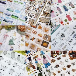 1 Loop Xiyue Studio Lovely Flower Girl Dog Coffee PET Washi Tapes DIY Decor Card Making Scrapbooking Material Plan Sticker