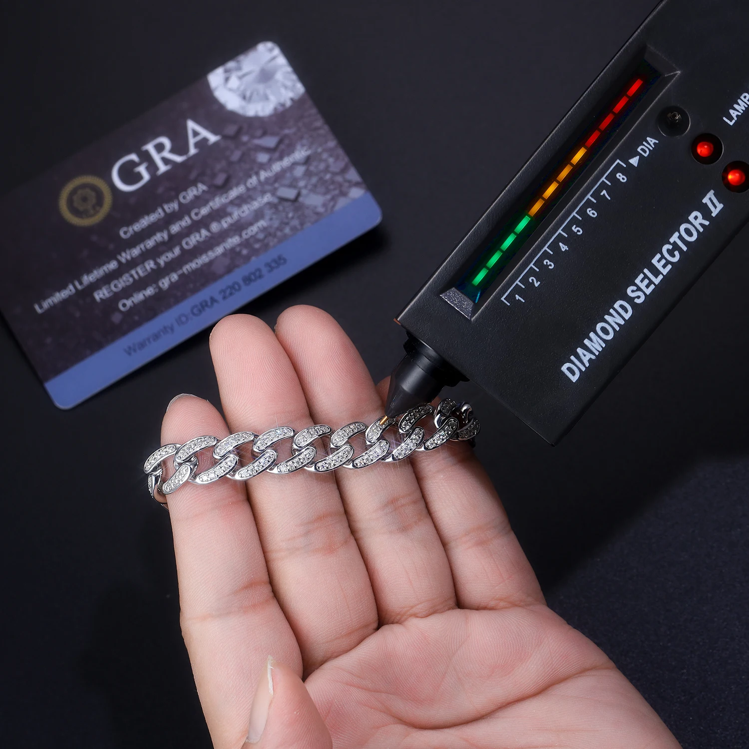 

Браслет JIUZUAN из серебра S925 с муассанитом, позолота 18K, сертификат GRA, рождественский подарок, унисекс-украшение для мужчин