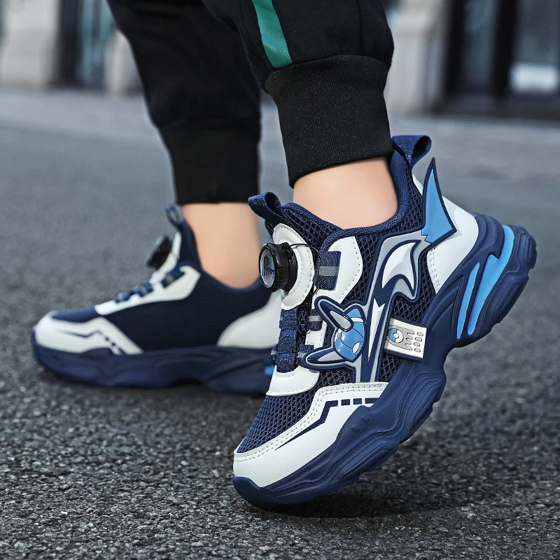 Sepatu Olahraga Anak-anak Kuning Klasik Sepatu Kasual Ringan Jaring Musim Panas untuk Anak Laki-laki Sepatu Kets Anak Perempuan Kenop Desain Fashion