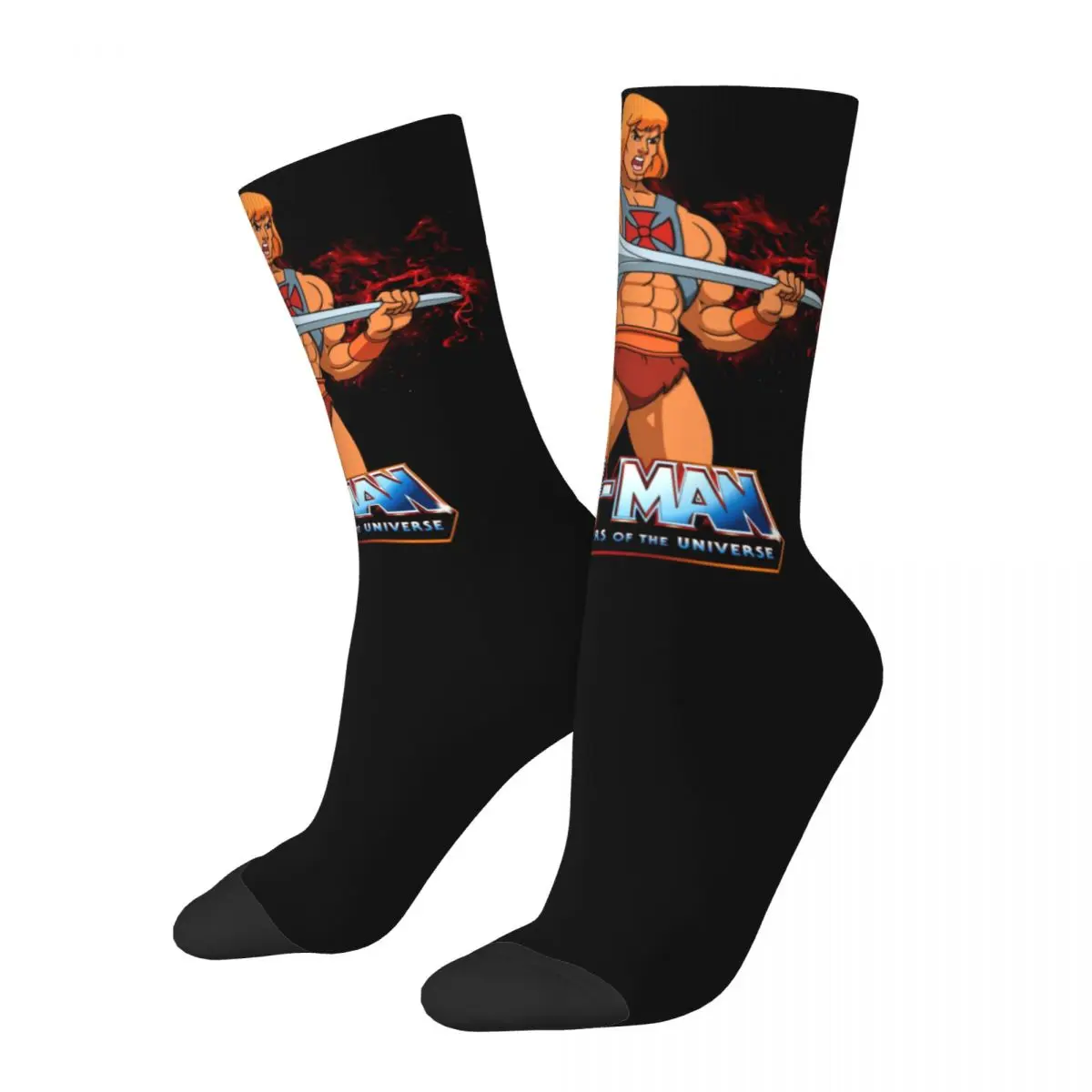 

Casual Unisex Socks He-Man The Masters Of The Universe Accessories Cute He Man Cartoon Skateboard Dress Socks All Seasons