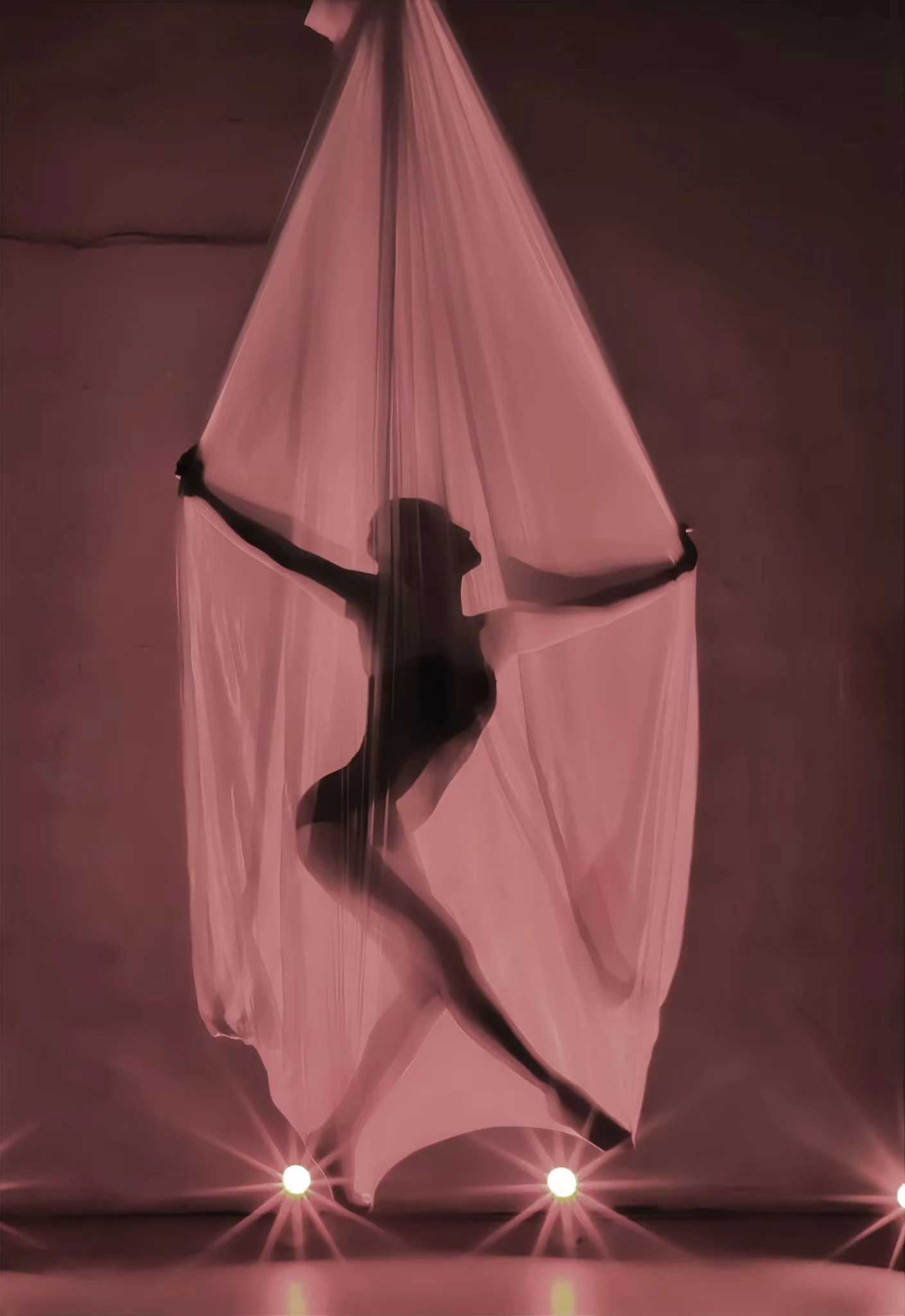 6-Meter Transparent Aerial Yoga Hammock Fabric, Aerial Silk Net, Low-Elasticity Yoga Swing, Fitness Stretch Band view 3