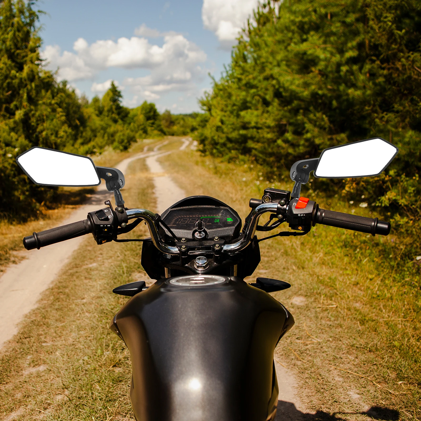 

2 pcs Bicycle Rear View Mirror Adjustable Handlebar Bike Side Mirror For Electric Bike Sturdy Shockproof Riding Safety