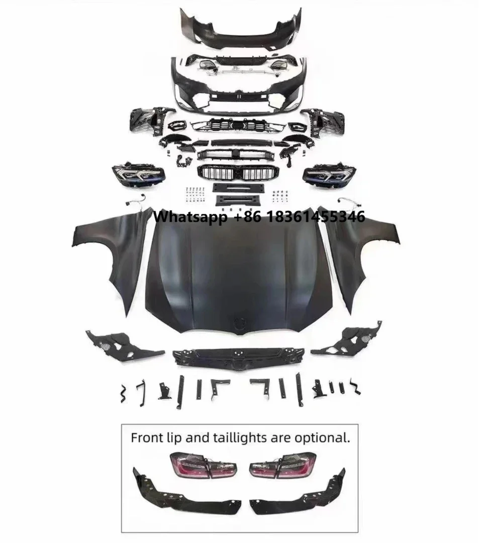 For  3 series F30 F35 modified G20 G28 M3 engine hood headlight taillight fender front rear lip Front Rear Bumper grill mask