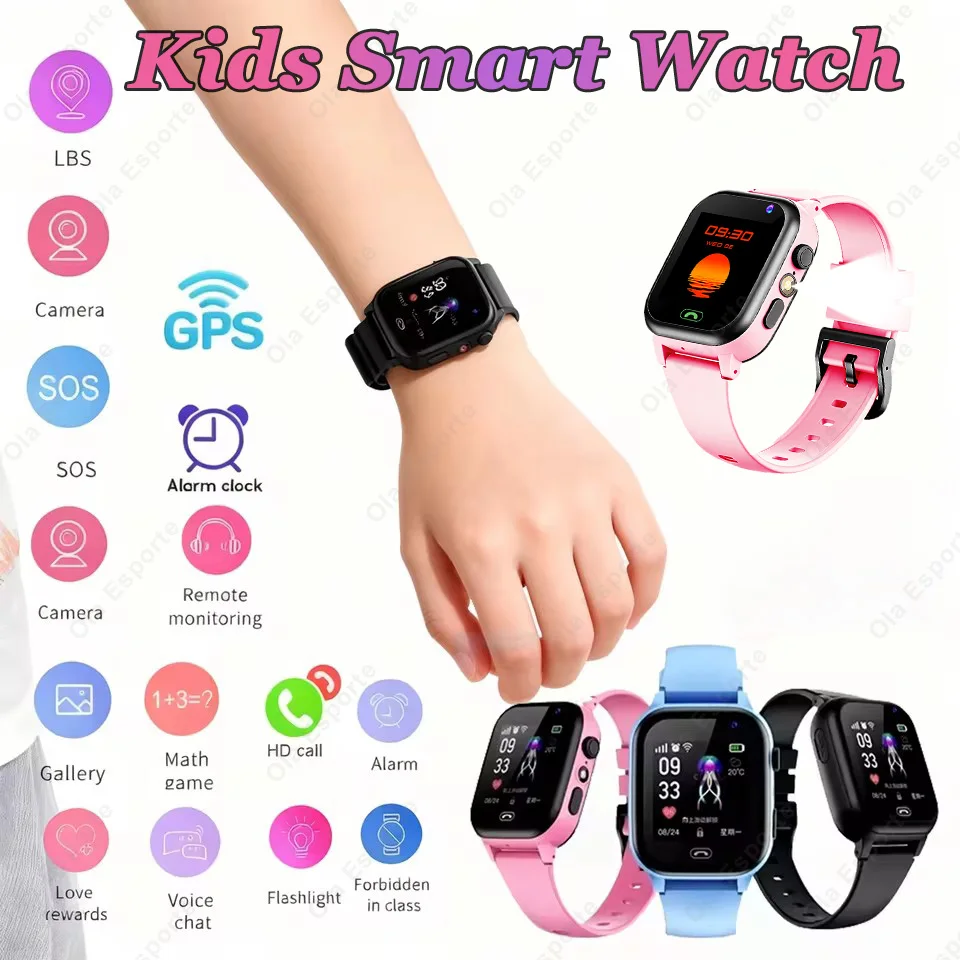 Kids Smart Watch SOS GPS Voice Assistant HD Camera Sleep Mon