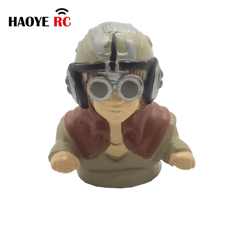 Haoye 1 Pc 1/7 Scale Pilots Figures Toy Model With Headset Glass For RC Plane Accessories Hobby Color Army Green