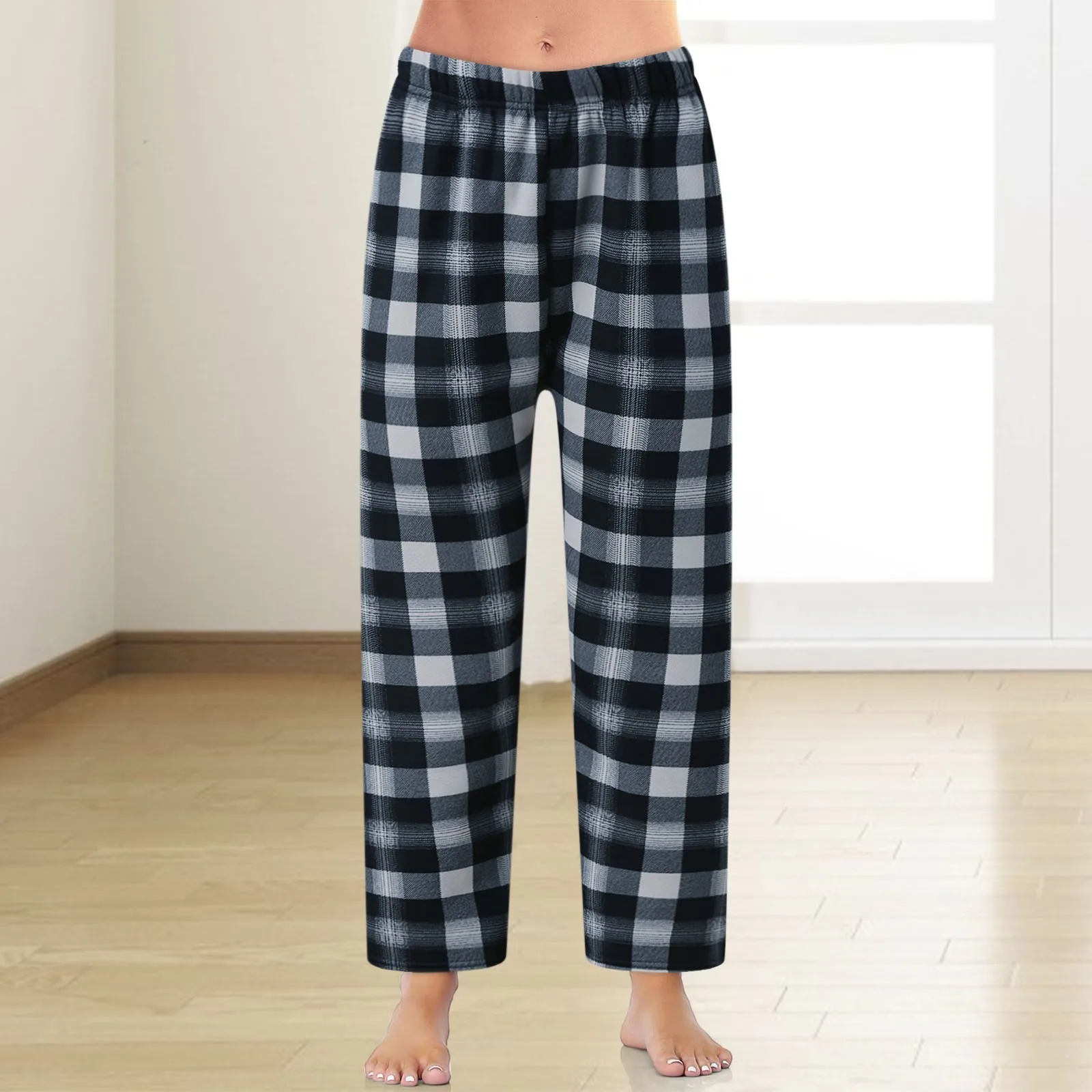 Women Casual Plaid Pajama Pants Soft Pants Loose Homewear Sleepwear Pants