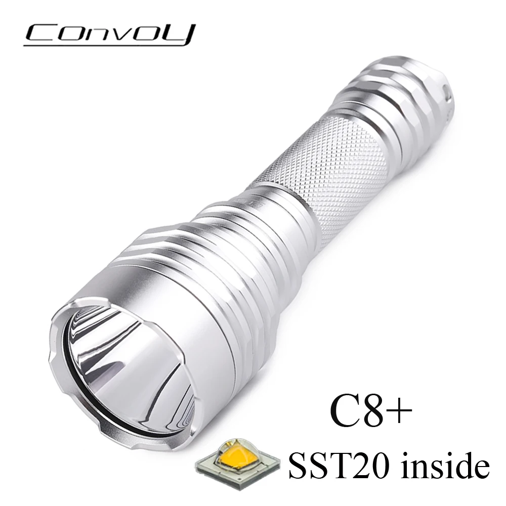 Convoy C8 Plus Flashlight with Luminus SST20 High Powerful Torch 18650 Flash Light Tactical Linterna Led Camping Fishing Latarka