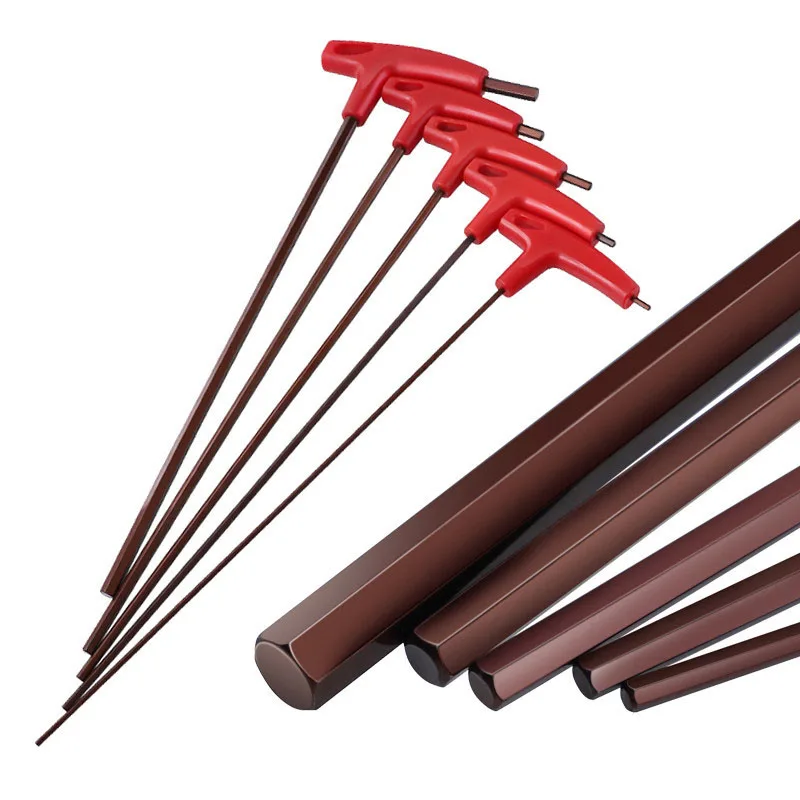 Hexagon Allen Keys Hand Tool Grupo tipo Extra Longo 400 mm T-handle Chave Hexagonal Cabeça Chata Soquete Hexagonal Chave de Fenda 1pc