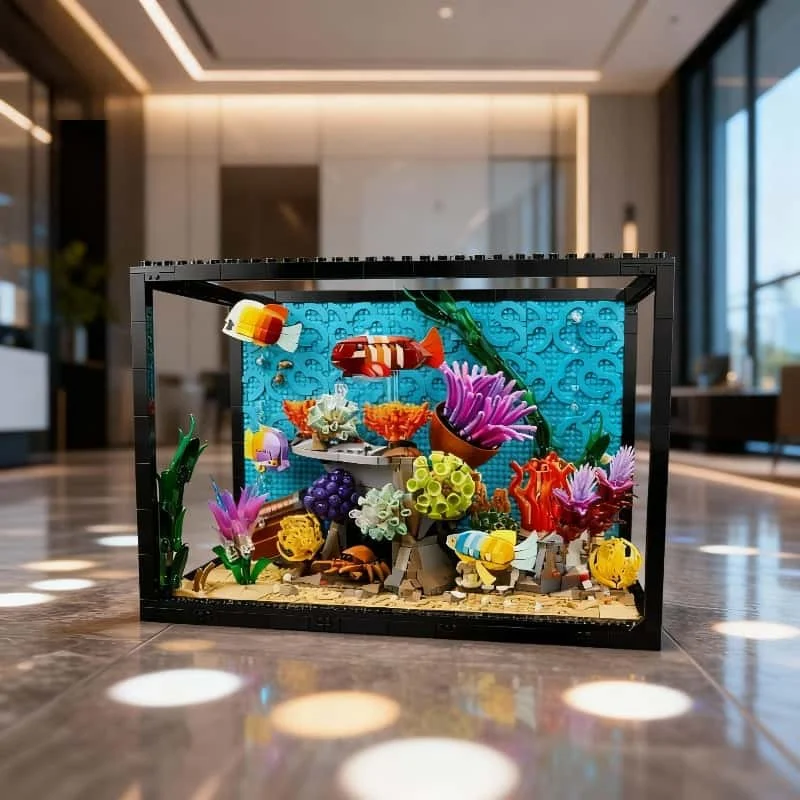 4154PCS tropisch aquarium aquarium model zeedier kindermontage bouwsteen model speelgoed cadeau
