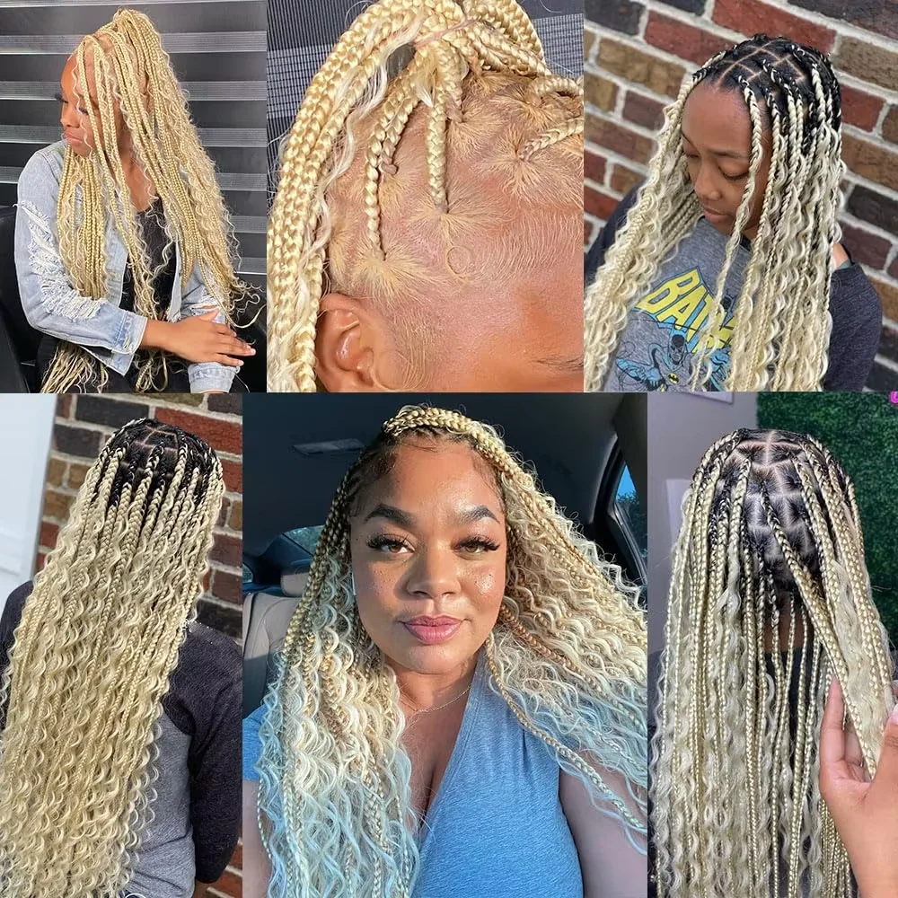 613 loira onda profunda trança em massa cabelo 100% cabelo humano encaracolado sem trama boho tranças feixes de cabelo humano extensões de trança para mulher