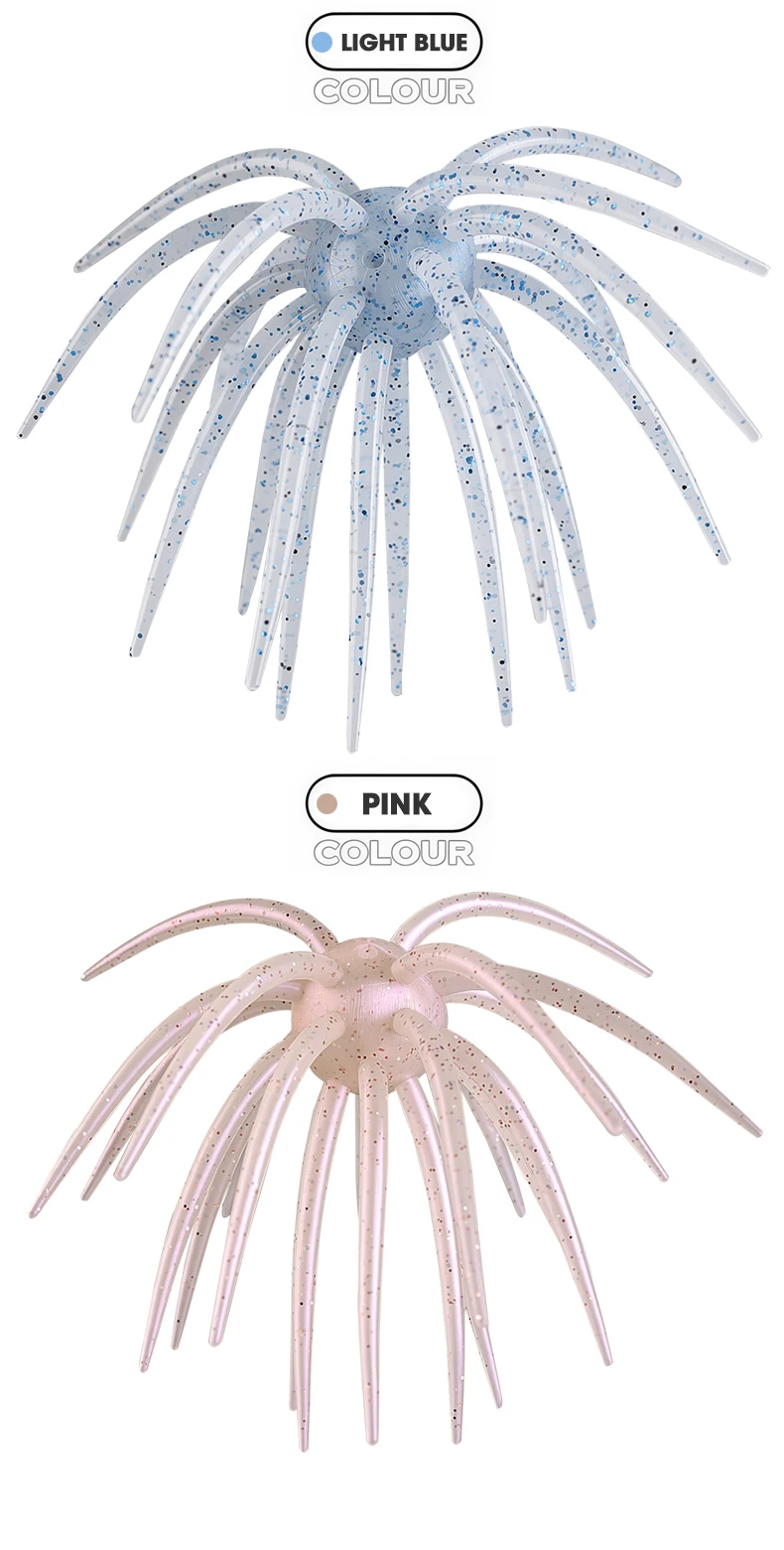 TAIYU 13cm Boxed Coike Seeigel Weichköder 2mm Tragbarer Punch mit Langlebigem Elastomer Künstlicher Bionischer Eleganter Tentakel-Köder – Detail 13