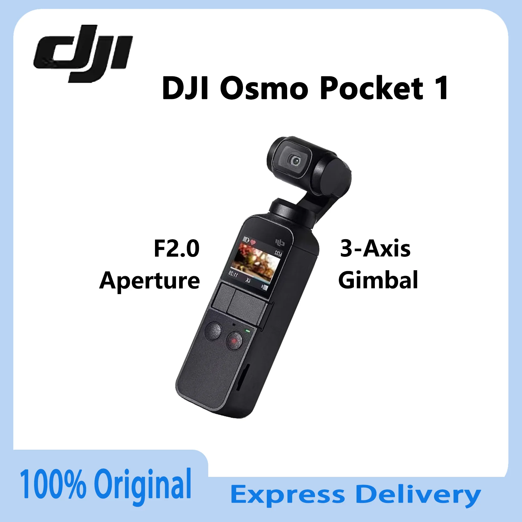 DJI Osmo Pocket 1 original, stabilisateur compact à 3 axes, caméra vidéo à haut débit de 100 Mbps avec carte mémoire pour la capture quotidienne