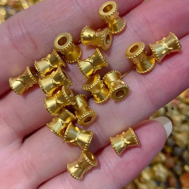 

Solid 24K Yellow Gold Beads Women 999 Gold Loose Beads 1pcs