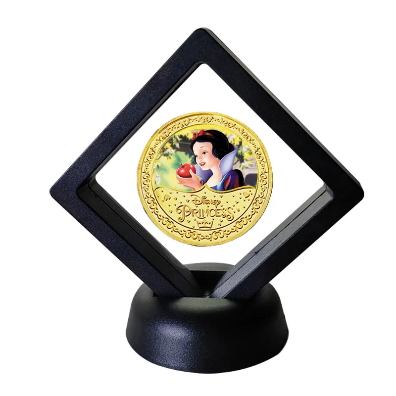 Disney Snow White and The Seven Dwarfs Cartoon Commemorative Coins Set Disney Princess Anime Figures Kids Lucky Coins Toys Gifts