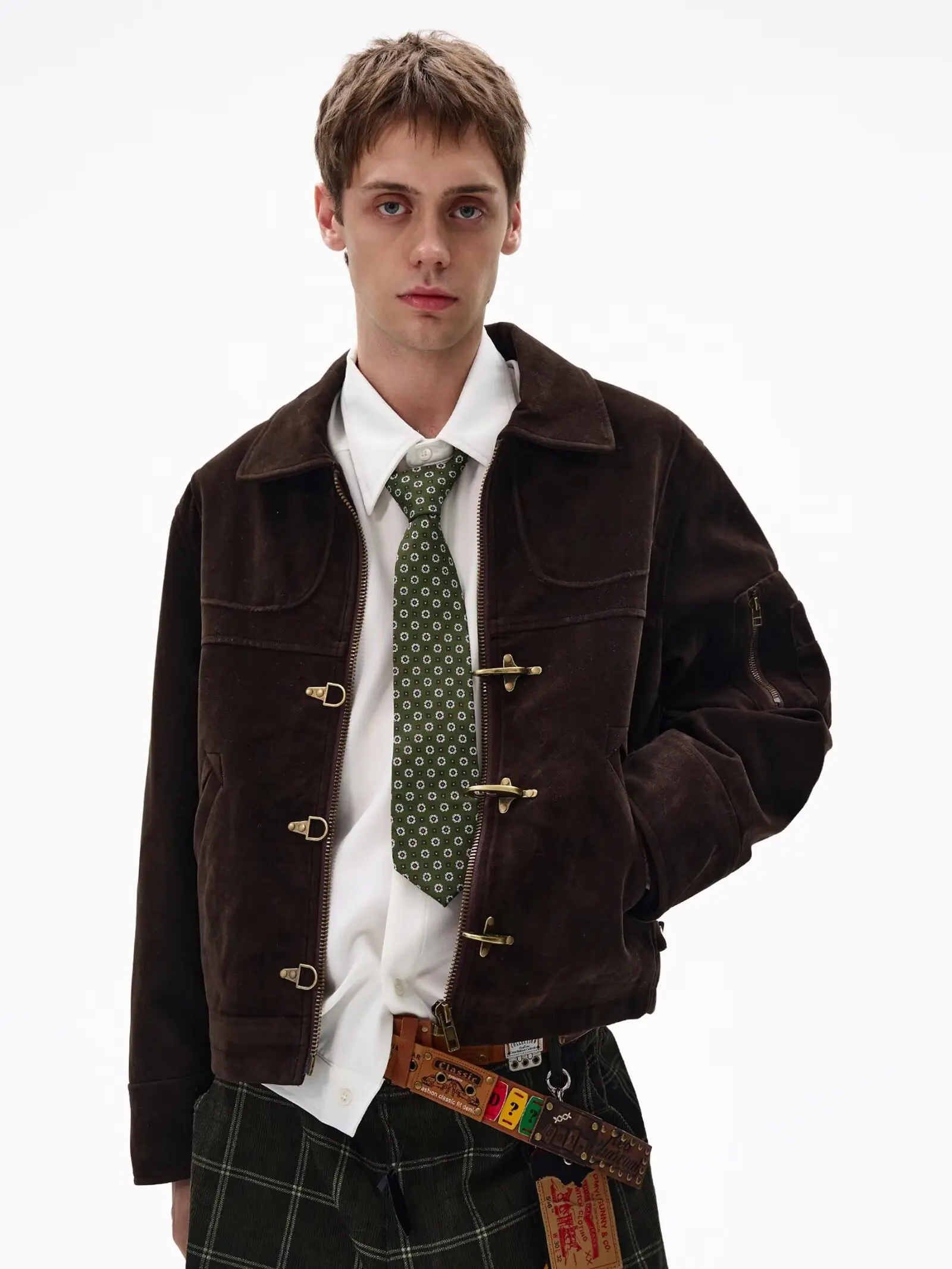 Men's Jackets Turn-down Collar Korean Style All-match Solid Color Zipper New Autumn Winter Clothing Loose Male Short Coats