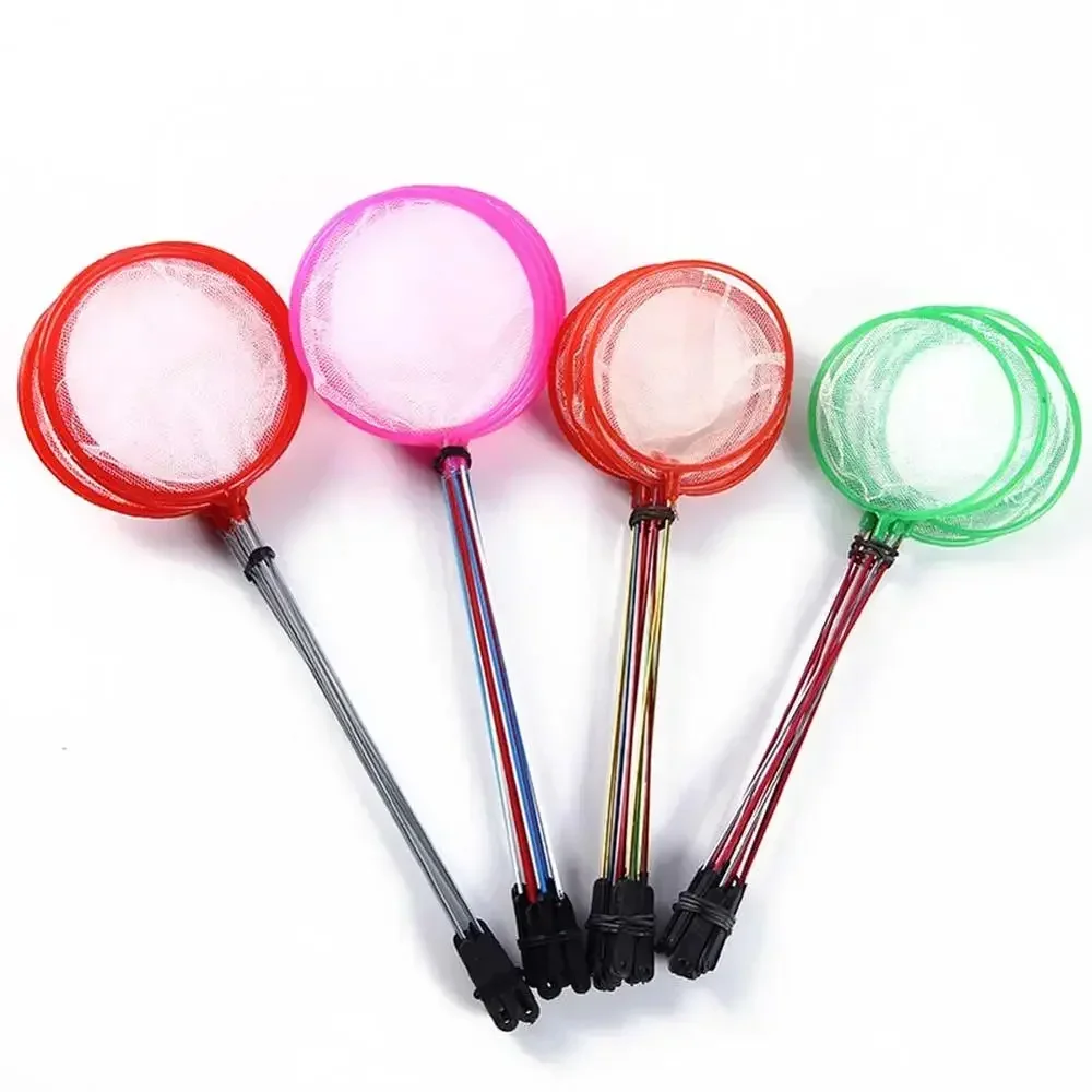 Portable Fish Net Long Handle Round Aquarium Accessories Fish Tank Landing Net Fishing Net Fish Floating Objects Cleaning Tool